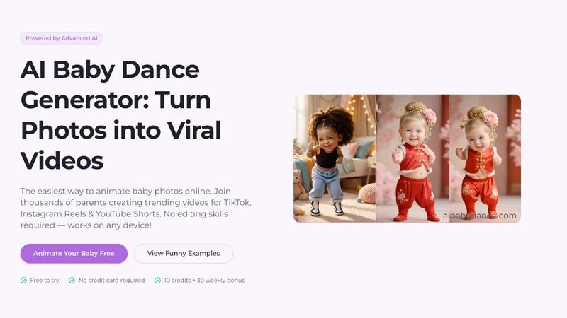 AI Baby Dance application interface and features