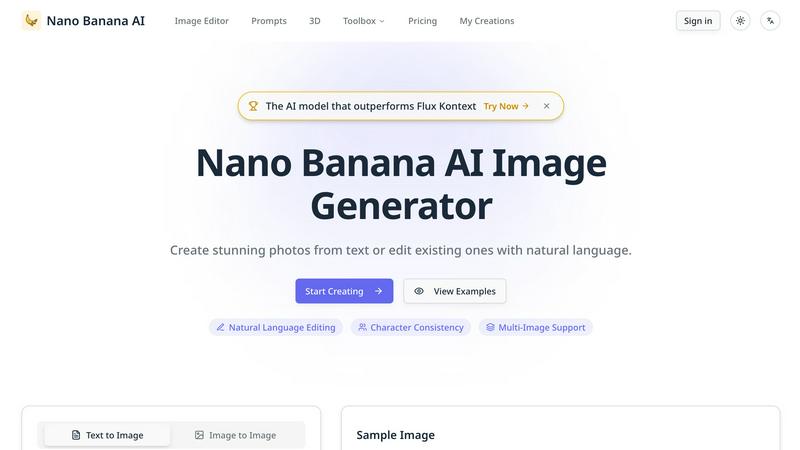Nano Banana AI — AI Image Generator & Editor application interface and features