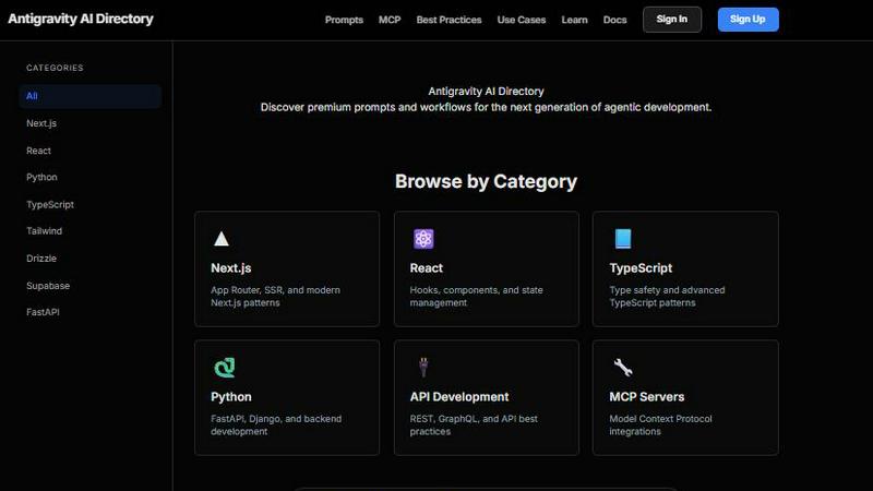 Antigravity AI Directory - product for productivity