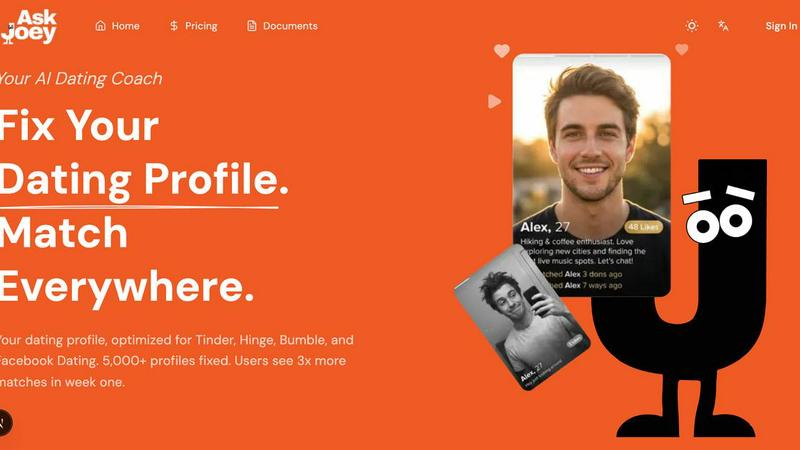 Your AI Dating Coach application interface and features