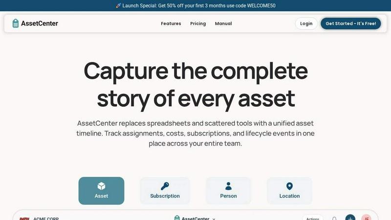 AssetCenter - product for Productivity & Management