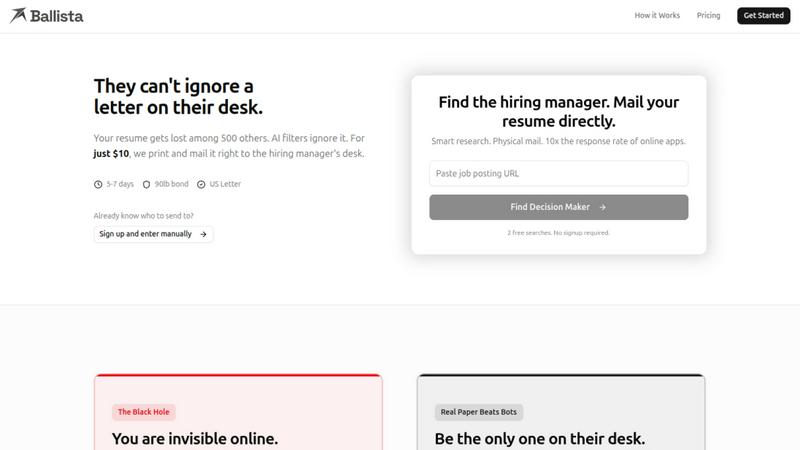 Ballista application interface and features