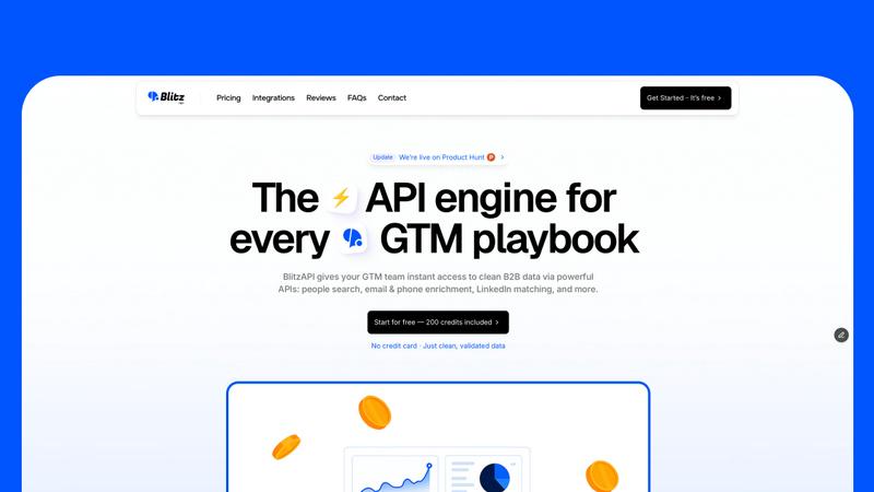 BlitzAPI application interface and features
