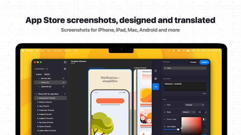 ButterKit application interface and features