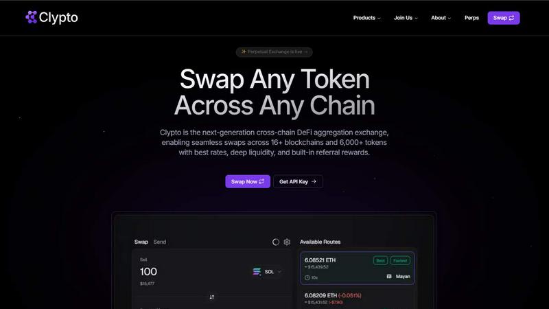 Clypto application interface and features