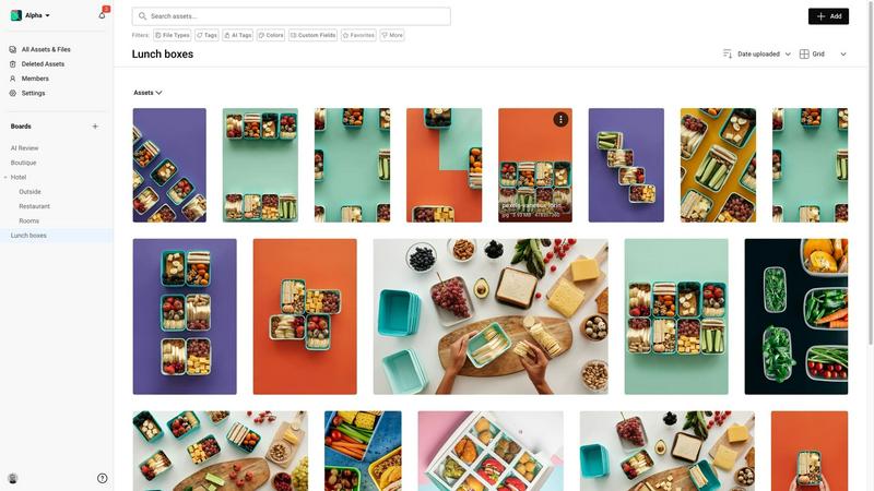 Crops application interface and features