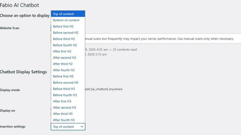 Fabio Plugins application interface and features