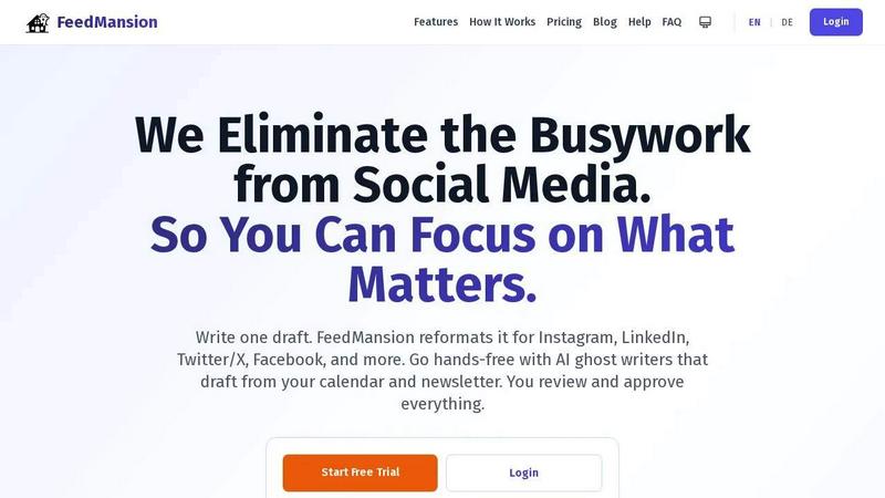 FeedMansion application interface and features