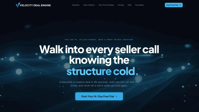 Velocity Deal Engine application interface and features