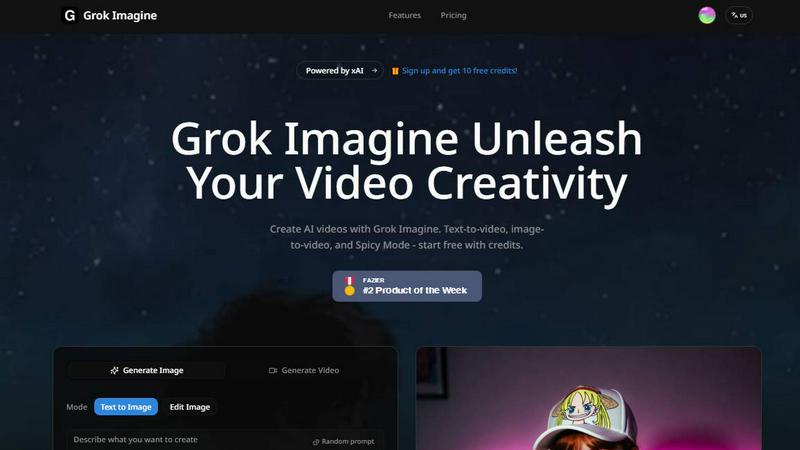 Grok Imagine application interface and features