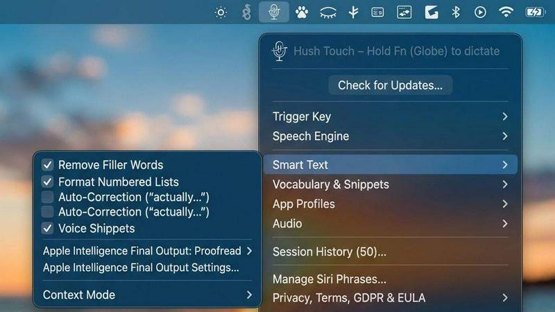 Hush Touch | Voice-to-Text for MacOS