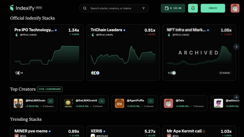 Indexify application interface and features