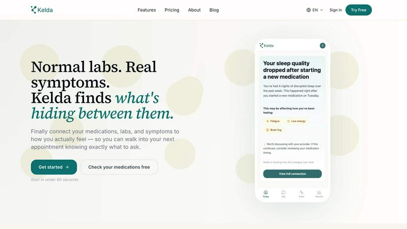 Kelda application interface and features