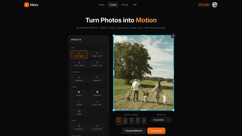Klipzy application interface and features