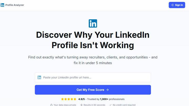 LinkedIn Profile Audit by HookTide - product for productivity
