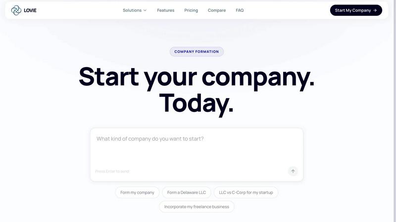 Lovie Formation application interface and features