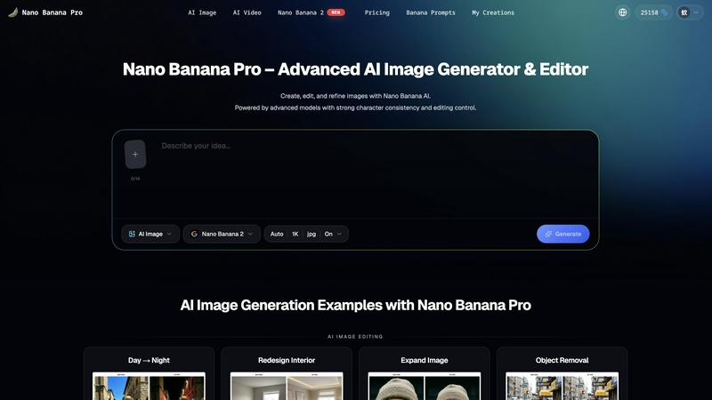 Nano Banana AI application interface and features