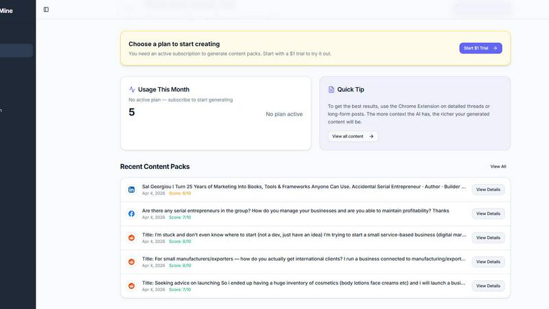 Postmine application interface and features