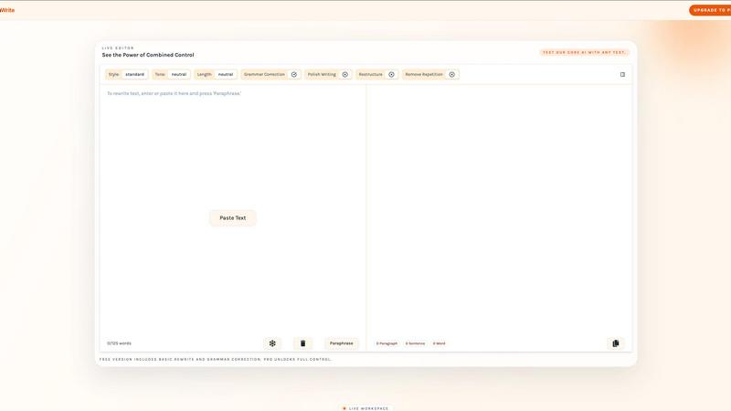 PrecisionWrite application interface and features