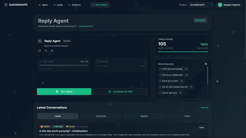 QuickMarketfit - product for productivity
