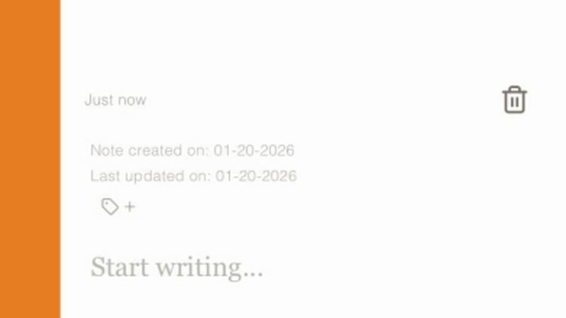 Shiru Notes application interface and features