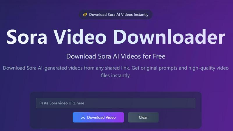 Sora Video Downloader application interface and features