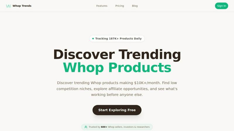 Whop Trends - product for productivity