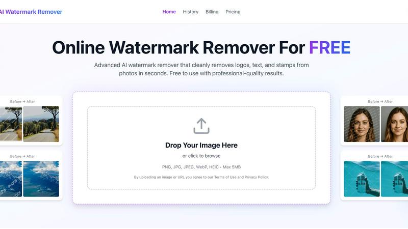 Ai Watermark Remover application interface and features