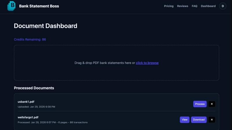Bank Statement Boss - product for productivity