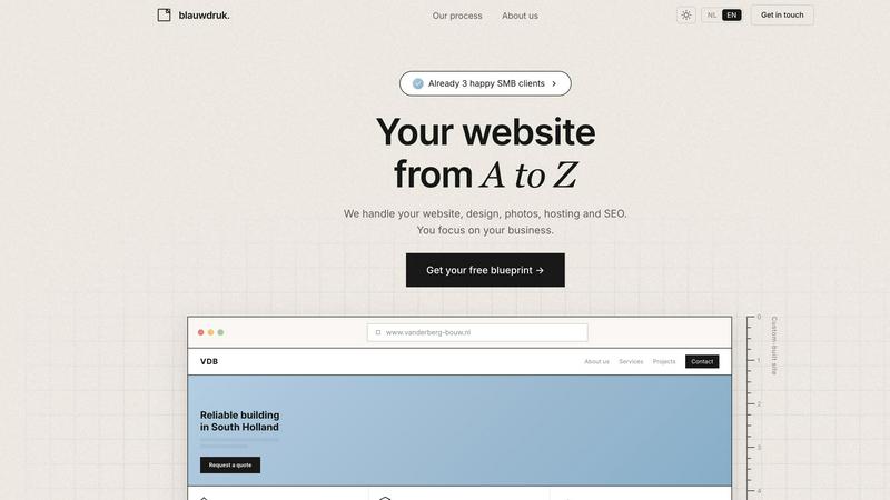 blauwdruk. - product for Web Development