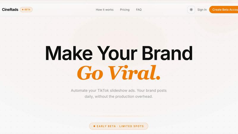 Cinerads application interface and features