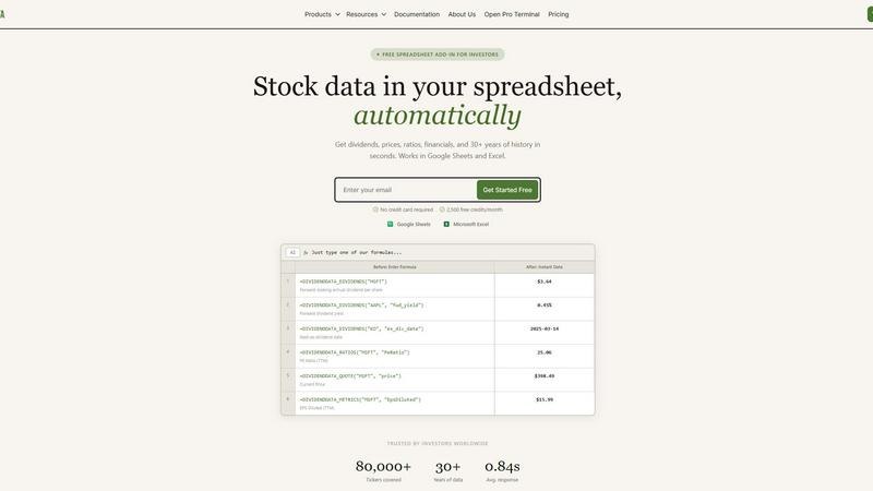 Dividend Data screenshot