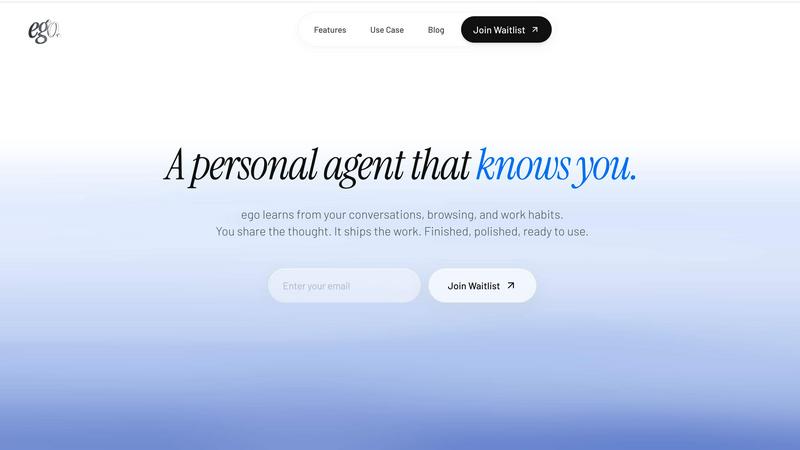 Personal Agent application interface and features