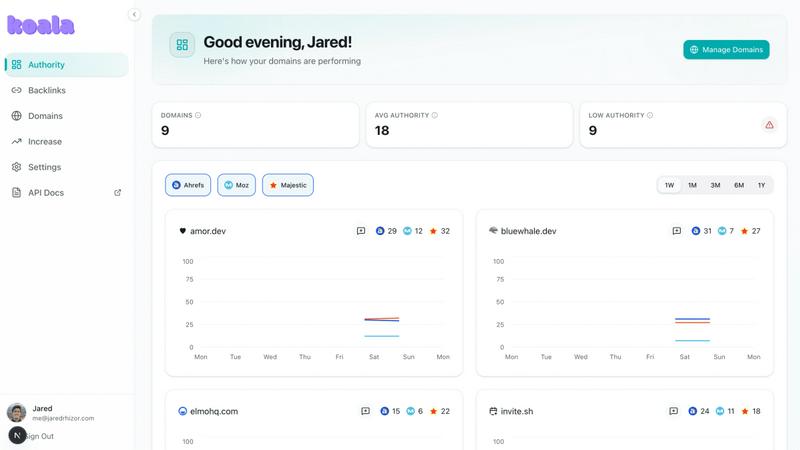 Koala.fyi application interface and features