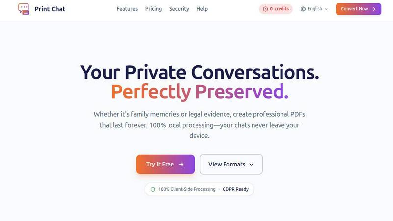 Print Chat application interface and features