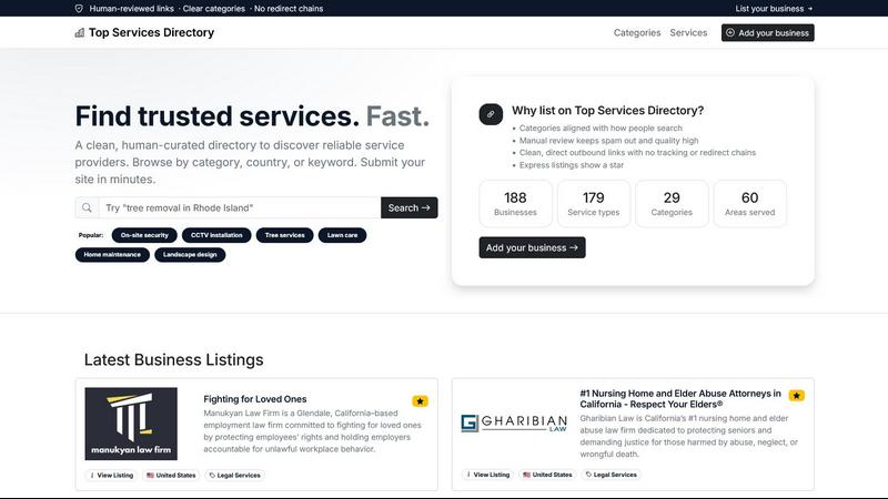 Top Services Directory - product for productivity