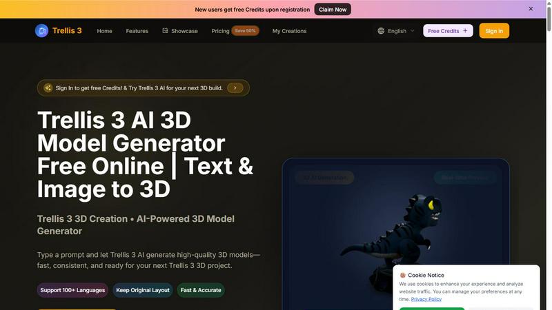 TRELLIS.3 application interface and features