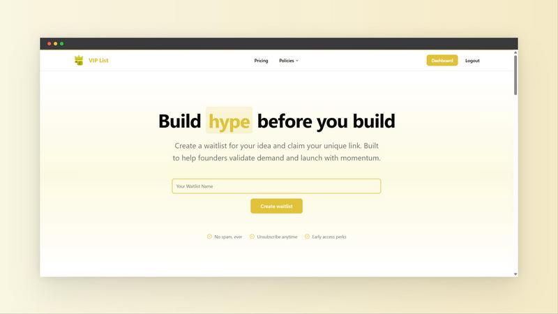 VIP List - product for productivity
