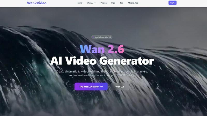 Wan 2.6 AI Video Generator - product for productivity